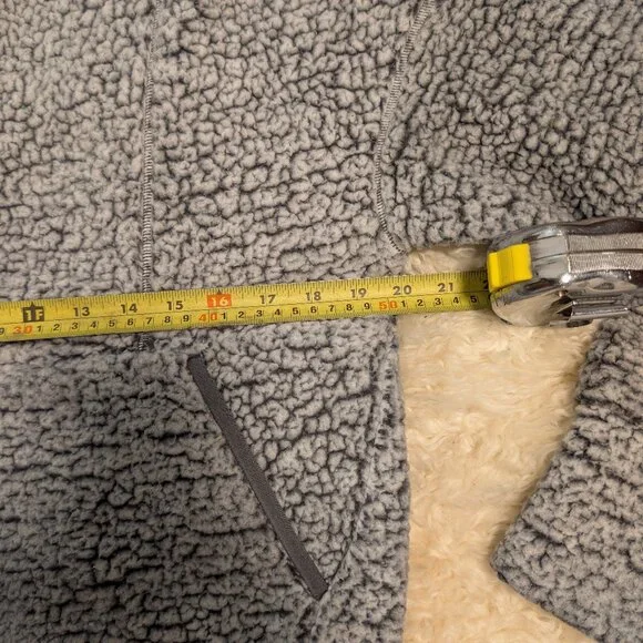 prAna Sherpa Half Zip Cozy Fleece Hoodie Gray Oversized XS Cozycore Athleisure - Picture 10 of 11